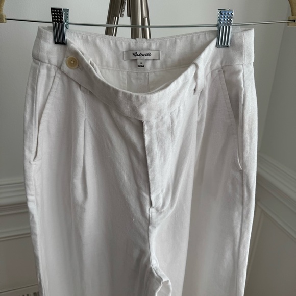 Madewell The Harlow Wide Leg 100% Linen Eyelet White Size 0 - Picture 6 of 10